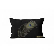 Housse de coussin coton 32x50 cm paon, par Soleil d'Ocre