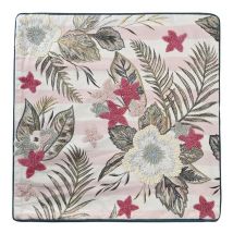 Dkd Home Decor - Housse de coussin rose vert tropical 50 x 1 x 50 cm