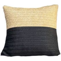 Deco Arts - Housse de coussin effet raphia - Bi-colore - Carré - 45x45cm
