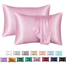 Housse de coussin en satin 2 pièces