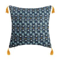 Housse de Coussin 'Exotiq' 40x40cm Bleu & Jaune