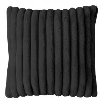 Housse de coussin flanelle 60x60 cm himalaya anthracite, par Soleil d'ocre
