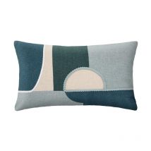 Housse de Coussin 'Géo' 30x50cm Bleu & Vert