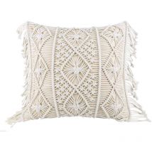Housse De Coussin, Housse De Coussin, Coussin De Canapé, Coussin Décoratif, Housse De Coussin Boho, Coussin Décoratif En Coton Avec Macramé Pour Lit,