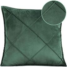 Housse de coussin Housse de coussin,Coussin de garnissage 45x45 cm - vert foncé- tissu velours