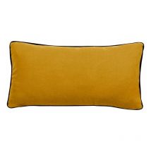 Housse de coussin Lin lavé - Doublé coton lavé - Finition galon noir 'Prélude' Vent Du Sud Prélude Gold - Housse de coussin 55 x 110 cm