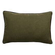 Housse de coussin Lin lavé - Doublé coton lavé - Finition galon noir 'Prélude' Vent Du Sud Prélude Kaki - Housse de coussin 30 x 50 cm