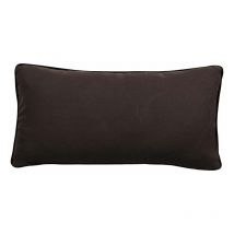Housse de coussin Lin lavé - Doublé coton lavé - Finition galon noir 'Prélude' Vent Du Sud Prélude Café - Housse de coussin 55 x 110 cm