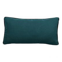 Housse de coussin Lin lavé - Doublé coton lavé - Finition galon noir 'Prélude' Vent Du Sud Prélude Geai - Housse de coussin 55 x 110 cm