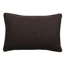 Housse de coussin Lin lavé - Doublé coton lavé - Finition galon noir 'Prélude' Vent Du Sud Prélude Café - Housse de coussin 30 x 50 cm