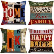 Ahlsen Housse de Coussin Lot de 4 45X45cm Décoratif Canapé Taie d'oreiller Decoration Canapé Housses de Coussin Décoration pour Chambre Lit Jardin