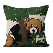 Housse de coussin Safari Panda Roux 40x40 cm