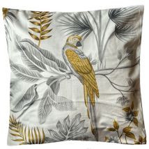 Housse de coussin toucher velours 45 x 45 cm - Perroquet