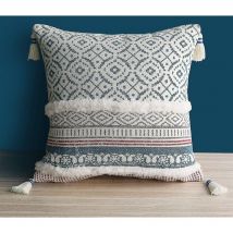 Housse de coussin touffetée marocaine Boho - Housse de coussin en coton