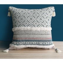 Housse de coussin touffetée marocaine Boho - Housse de coussin en coton