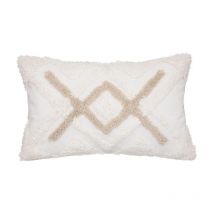 Housse de Coussin "Tufté" 30x50cm Ivoire & Lin