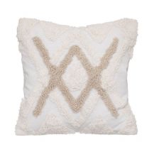 Housse de Coussin "Tufté" 40x40cm Ivoire & Lin