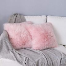 Housse de Coussin,Taie d'oreiller,2PCS Deluxe Décoratif Canapé Chambre Taie d'oreiller (Rose, 45X45 cm)