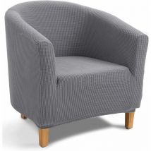 Ahlsen Housse de Fauteuil ,Jacquard Housse de Canapé Tub Chair Extensible Extensible(Housse de Chaise de Bain,Gris Clair)
