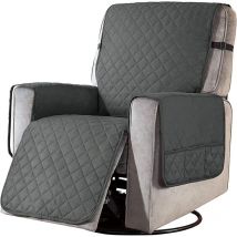 Housse de Fauteuil Relax Matelassé Couvre Fauteuil Inclinable Doux Protecteur Canapé 1 Place Antidérapant pour Animaux de Compagnie pour Chaise