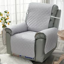 Housse de fauteuil relax, protection capitonnée 1 place. Housse matelassée réversible. Couleur Gris-55196cm