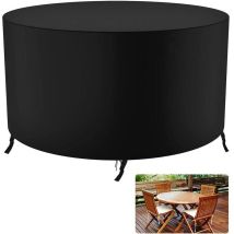 Groofoo Housse De Jardin Ronde Housse Protection Table Jardin Ronde Jardin Table Housse Imperméable Coupe-vent Anti-uv Résistant À La Déchirure 210d 