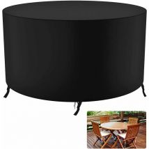 Perle Rare - Ahlsen Housse de Jardin Ronde Housse Protection Table Jardin Ronde Jardin Table Housse Imperméable Coupe-Vent Anti-UV Résistant à la
