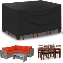 Housse de Meubles, 420D Oxford Housse de Meubles Imperméable Coupe-Vent Résistant aux UV Tissu Robuste Housse de Meubles de Jardin, Table et Chaise