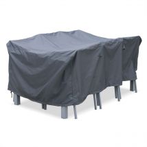 Sweeek - Housse de protection 175x124cm gris foncé - Bâche rectangulaire en polyester enduit pa pour tables de jardin Chicago et Bergamo