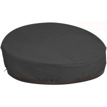 Housse de Protection Canapé lit Rond avec Bandoulière & Manipuler, Housse Lit de Jardin Imperméable, Housse Bain de Soleil Rond en Oxford 210D,