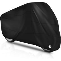 Tigrezy - Housse de Protection, Housse de Moto Extérieure Imperméable et Résistante Aux uv, Housse de Moto en Polyester 210D, 245 105 125 cm, Noir