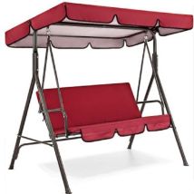 Housse De Protection Pour Balancelle De Terrasse - Imperméable - Résistant Au Soleil - Pour Le Jardin (plafond Rouge 190x132x15cm+siège 150x50x10cm)
