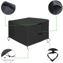 Housse De Protection Pour Foyer Extérieur Oxford 420d, Carrée, Imperméable, Anti-uv, Pour Barbecue (92 X 92 X 61 Cm)