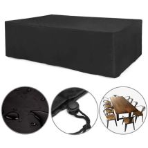 Housse De Protection Pour Mobilier De Jardin 210d, 213 X 132 X 74 Cm, Tissu Oxford Noir, Anti-poussière, Imperméable, Coupe-vent, Avec Fermeture À 