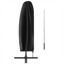Housse de Protection pour Parasol avec Tige Télescopique, Couverture de Parasol Déporté 2 à 3 m, Housse de Parasol Imperméable, Coupe-Vent, Anti-UV,