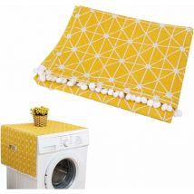 Kueatily - Housse de Protection pour réfrigérateur Multifonction en Coton et Lin avec Poches de Rangement latérales pour Machine à Laver Motif