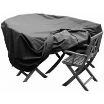 Green Club - Housse de protection pour Salon de Jardin Haute qualité polyester l 270 x l 150 x h 78 cm couleur anthracite