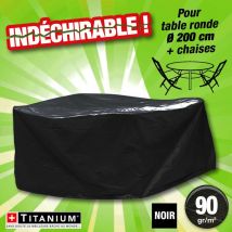 Titanium - housse protection indechirable table ronde + chaises 200