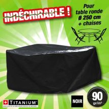 Titanium - housse protection indechirable table ronde + chaises 250