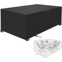 Ikodm - Housse de protection rectangulaire pour meubles de jardin, housse de table de jardin en tissu Oxford d'hiver imperméable, ensemble de chaises