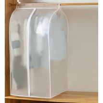 Housse de rangement anti-poussière pour tringle à vêtements, 80 x 50 x 120 en PEVA avec fermeture éclair intégrale et ruban adhésif magique