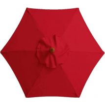 Xidjuikm - Housse de rechange pour parasol, 6 baleines, 3 m, imperméable, anti-UV, tissu de rechange, rouge