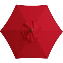 Housse de rechange pour parasol, 8 baleines, 3 m, imperméable, anti-UV, tissu de rechange, rouge