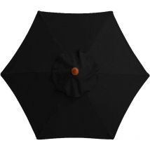 Perle Rare - Housse de rechange pour parasol - 6 baleines - Diamètre 2m - Imperméable - Protection uv - Tissu de rechange - Noir