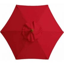 Housse de rechange pour parasol de 3 m, 6 baleines, résistant à la décoloration - Pour terrasse, extérieur, terrasse, parasol de table de marché,