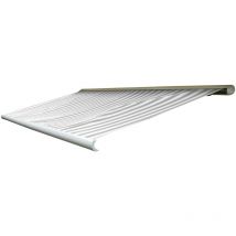 Toile de rechange pour store T124, cassette complète Toile de rechange protection solaire 5x3m, Acrylique gris-blanc