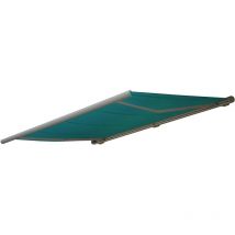 Toile de rechange pour store T124, cassette complète Toile de rechange protection solaire 5x3m, Polyester bleu-vert