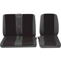Housse de siège 2 pièces Petex 30071912 polyester rouge, anthracite siège conducteur, double siège