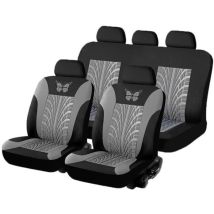 Couvre-siège Pour Voiture Ensemble De Housses De Siège Auto Universelle Grise 9pcs