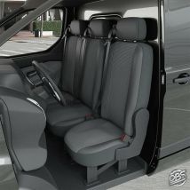 Housse de siège Auto / Utilitaire - Sur Mesure pour peugeot Partner / citroen Berlingo / opel Combo (Dès 09/2018) 3 sièges